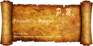 Pozsár Manna névjegykártya